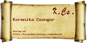 Korenika Csongor névjegykártya