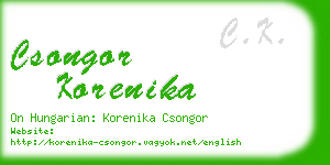 csongor korenika business card